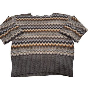 PERUVIAN CONNECTION 100% Alpaca Sweater, Chevron Pattern Womens size M